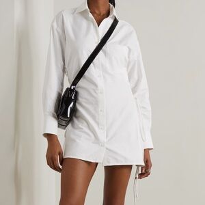 Leila Laceup Cotton Mini Shirt Dress